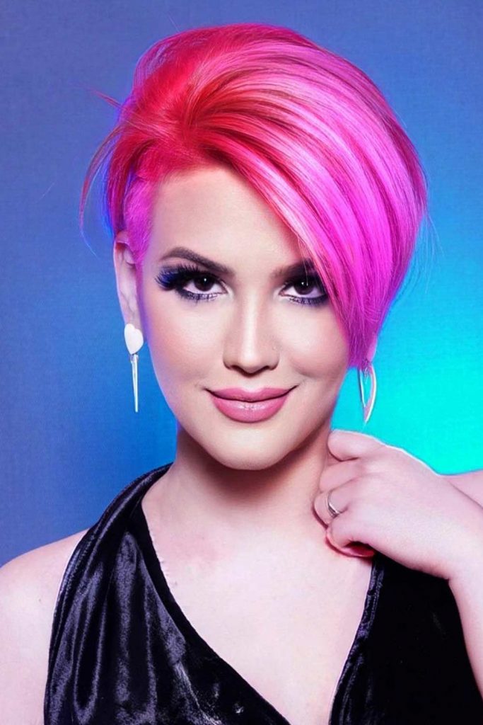 Asymmetrical Pink Pixie with Undercut