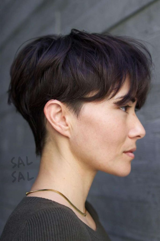 Dark Pixie Cut with Layers