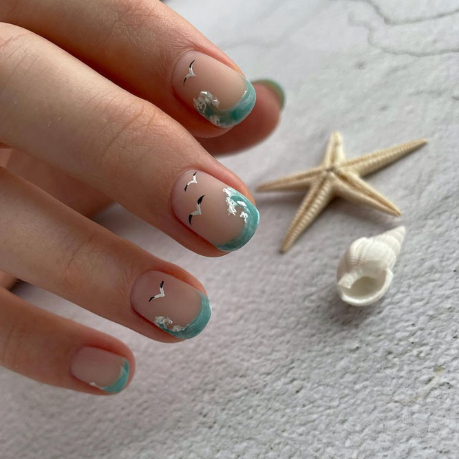Sea Wave French Manicure