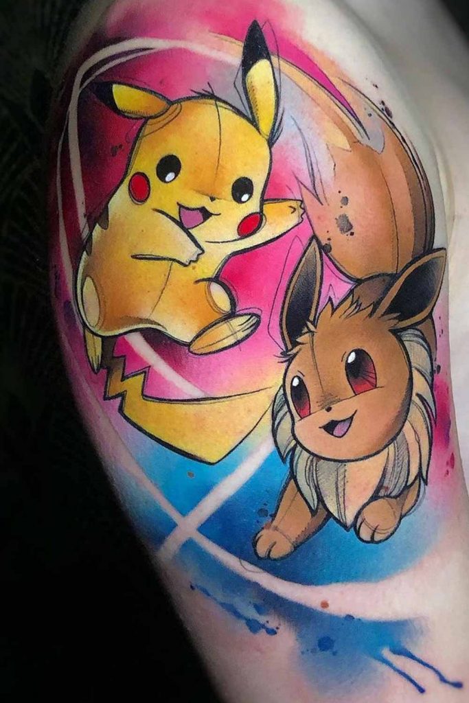 Anime Tattoos with Pokemons