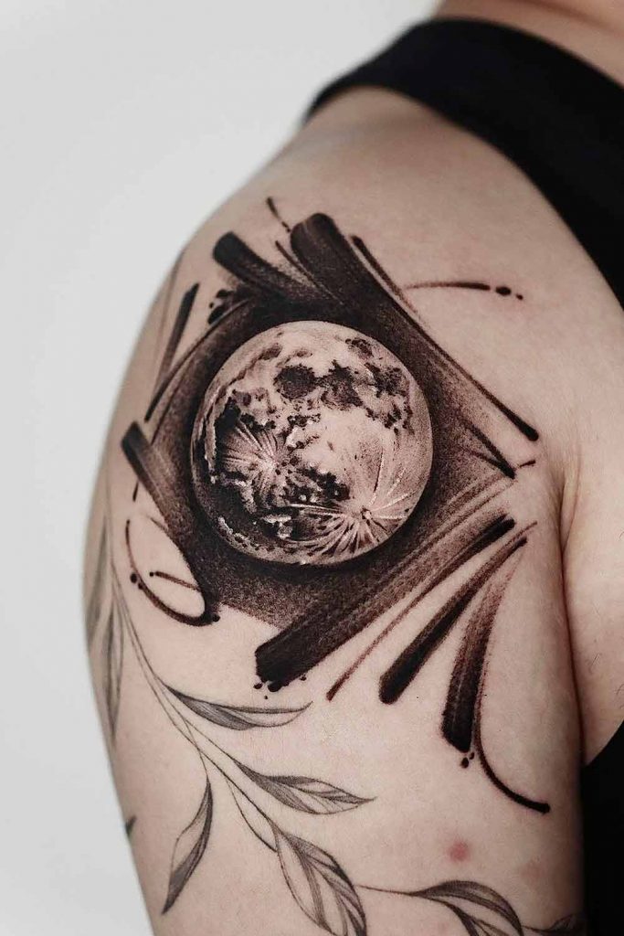 Full Moon Tattoo Design for Men