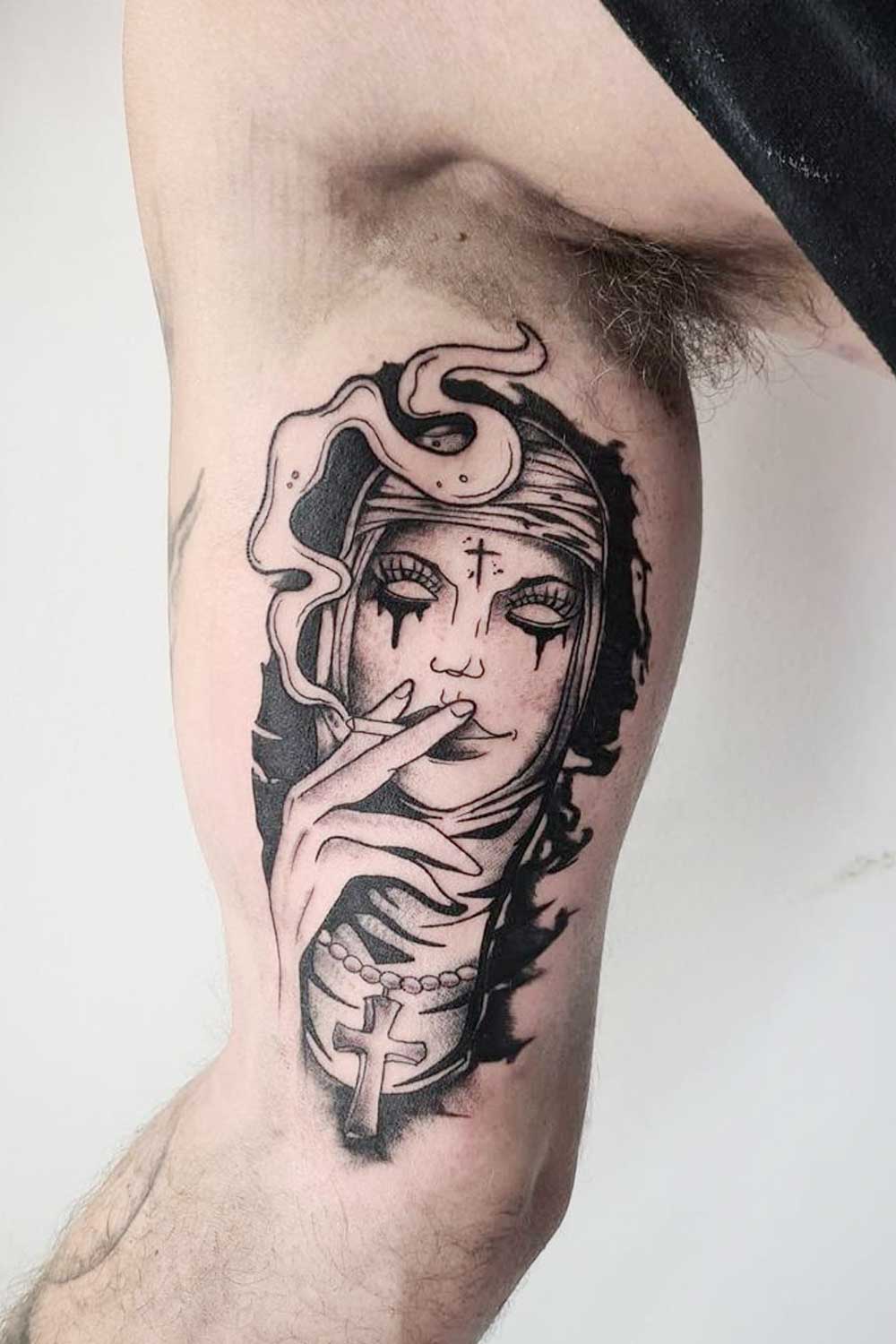 Dark Nurse Portrait Tattoo