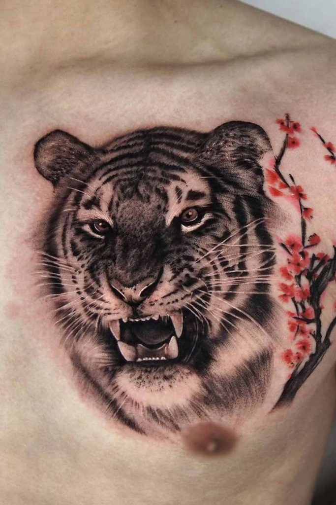 TIger Tattoo on a Chest