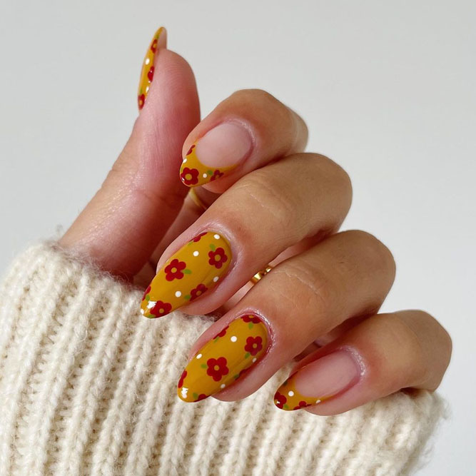 Thanksgiving Flowers Nails