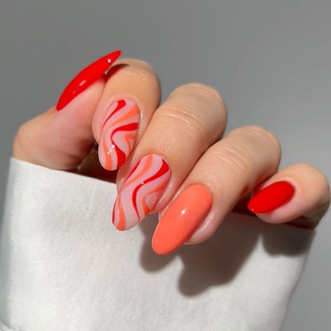 Red and Orange Nails Mix
