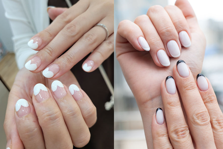 30 French Tip Nail Ideas - the gray details
