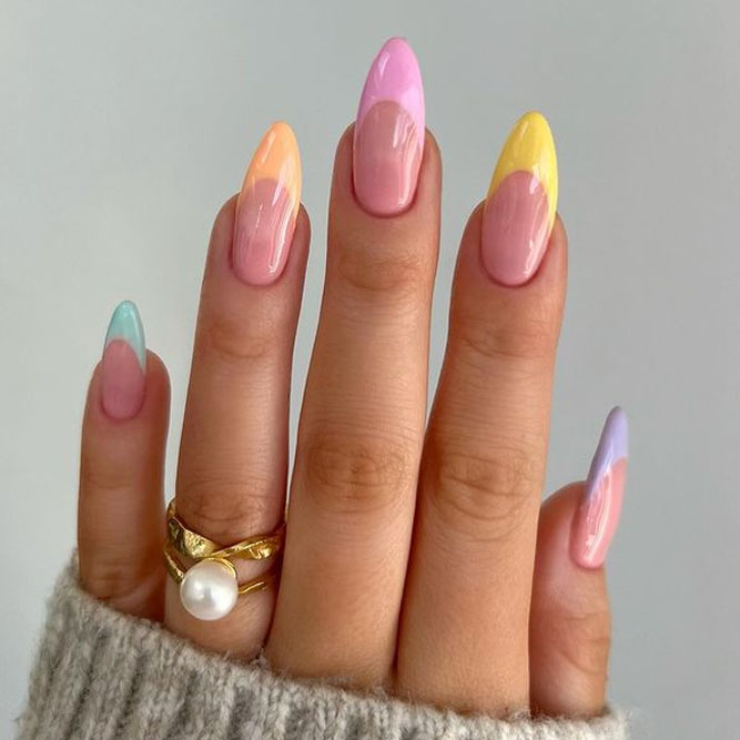 Colorful French Nails