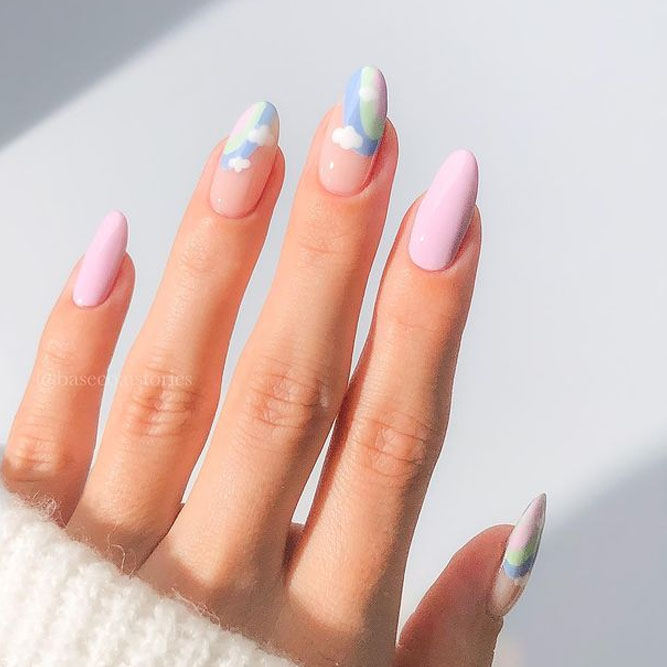 Clouds for Almond Nails