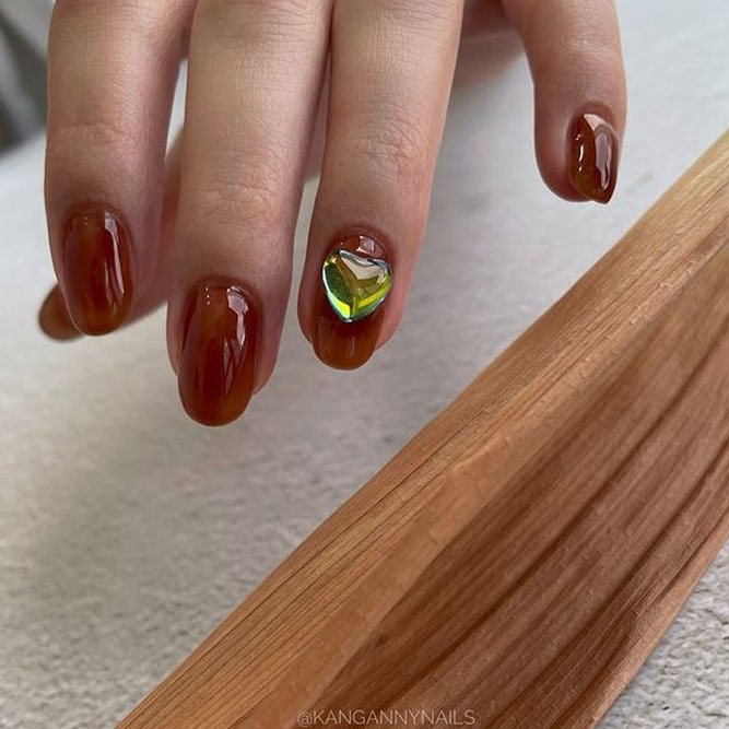 Caramel Autumn Nails