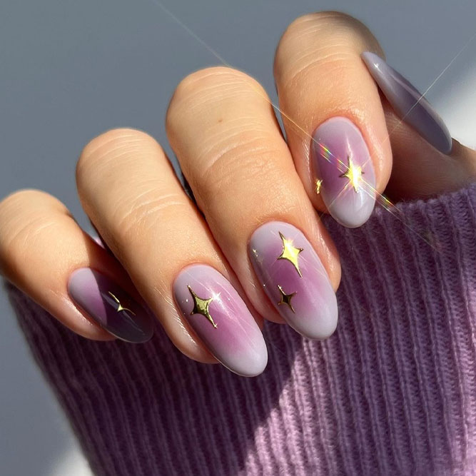 Lavender Aura Autumn Nail Designs