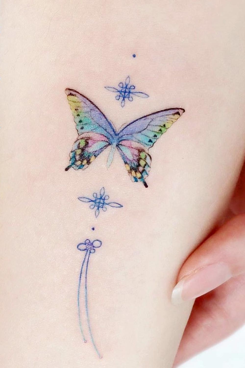 Colorful Butterfly Design Tattoo