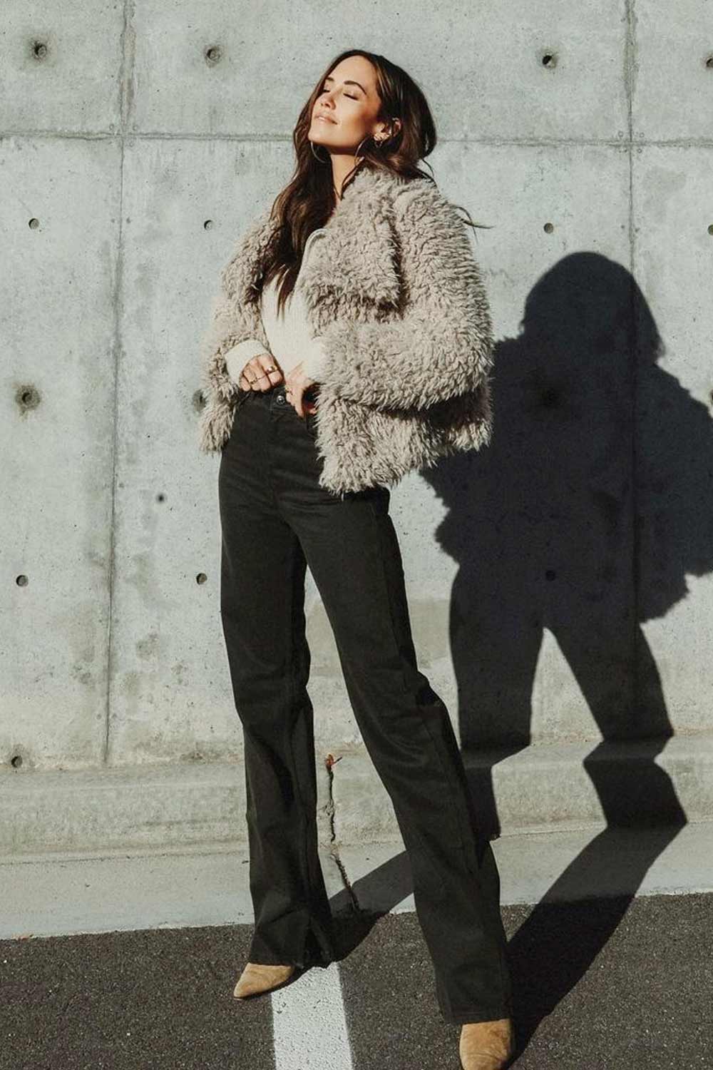 Fur Crop Jacket Fall Outfits