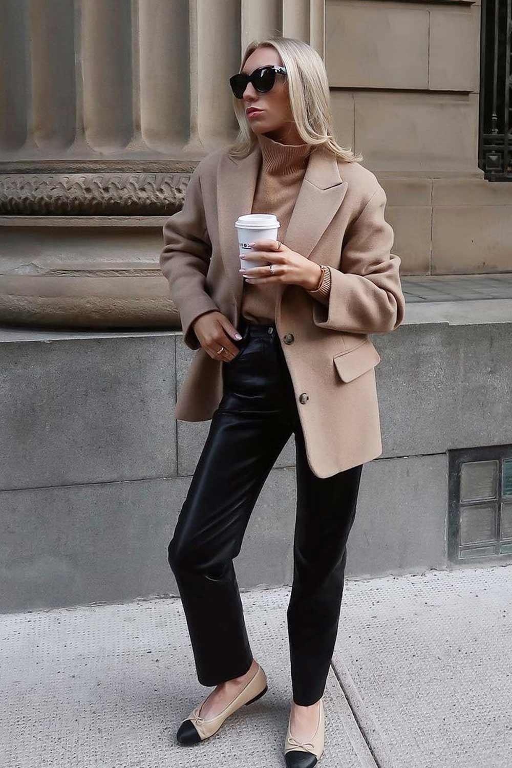 Blazer with Black Bottom Fall Outfit Ideas
