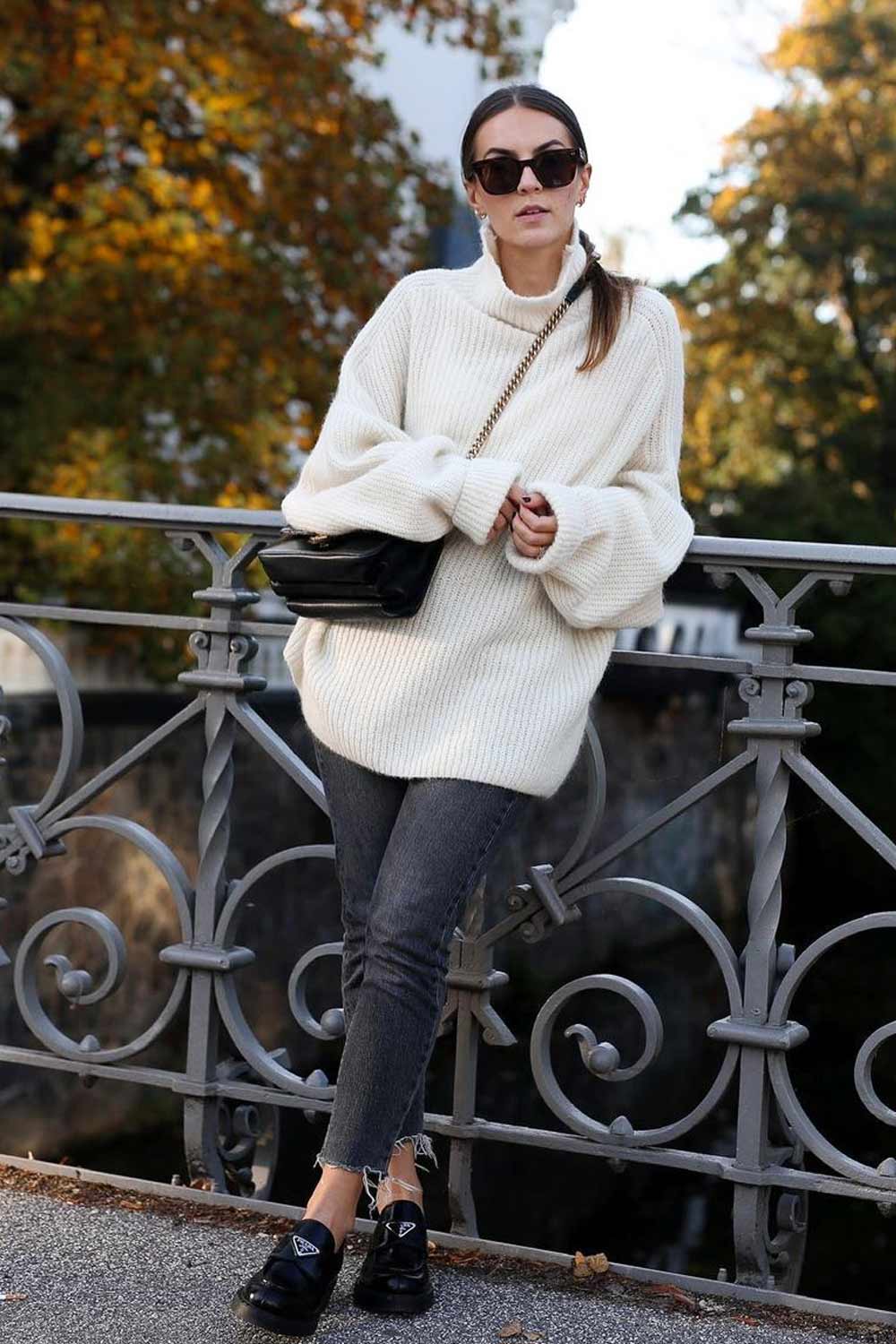 Oversize Sweater with Leggins Fall Outfit Ideas