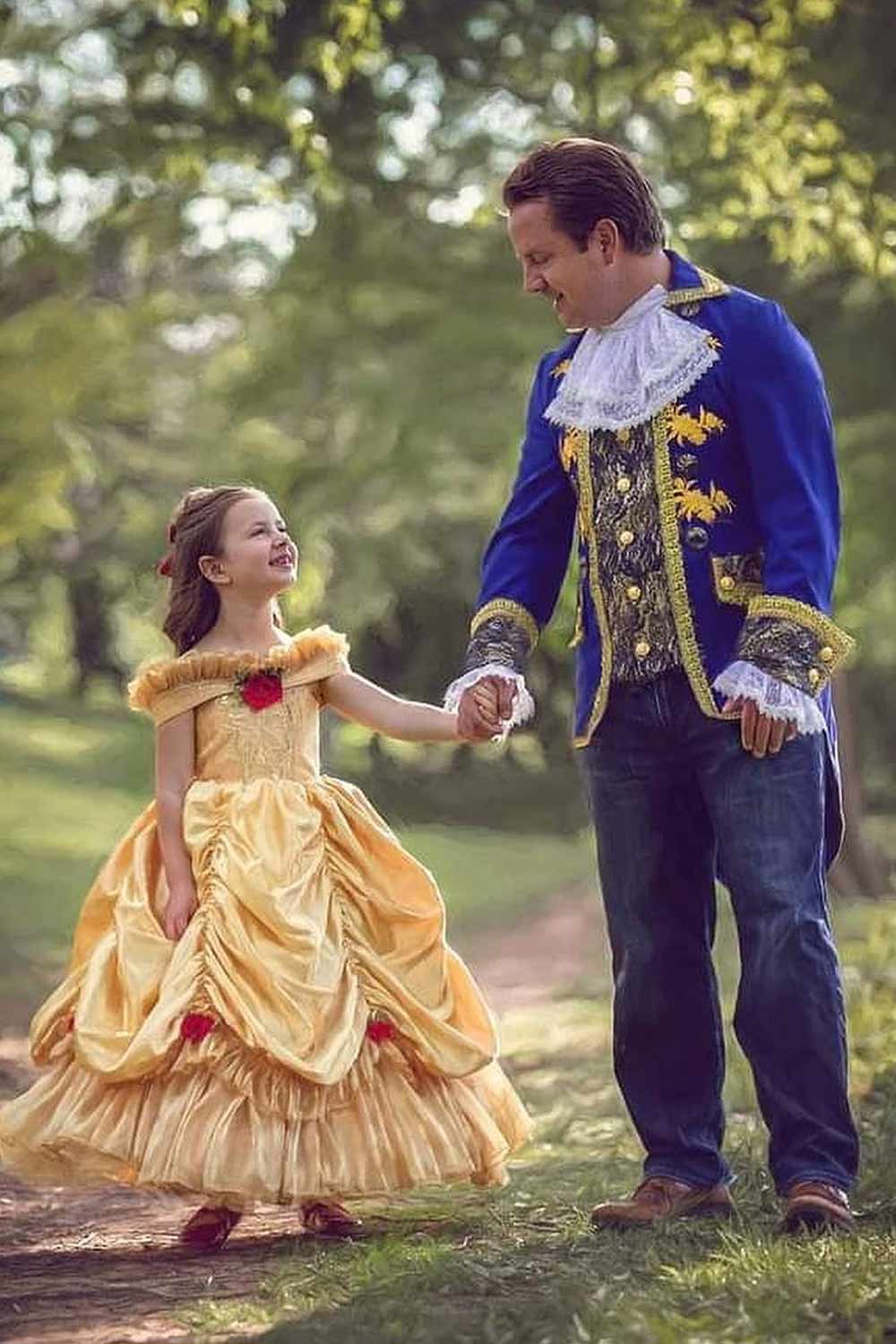 Beauty and the Beast Daughter and Father Halloween Costumes