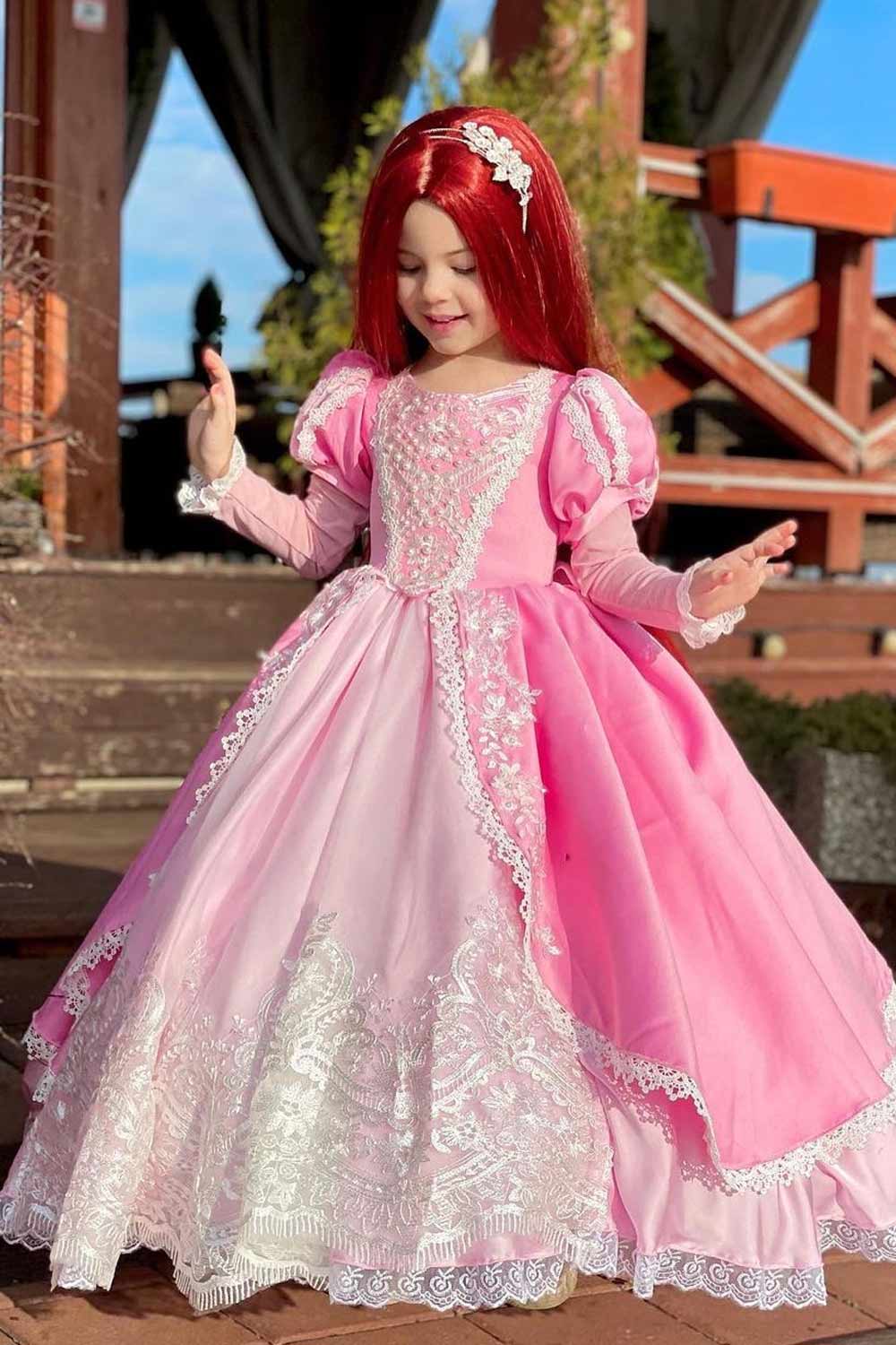 Little Mermaid Pink Dress Kids Halloween Costume