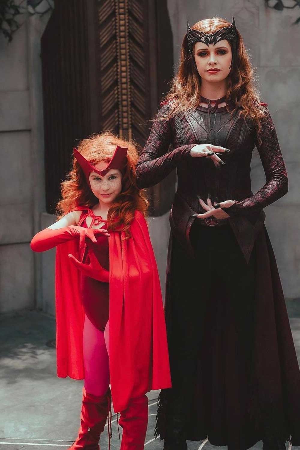 Scarlet Witches Mother and Daughter Halloween Costumes Idea