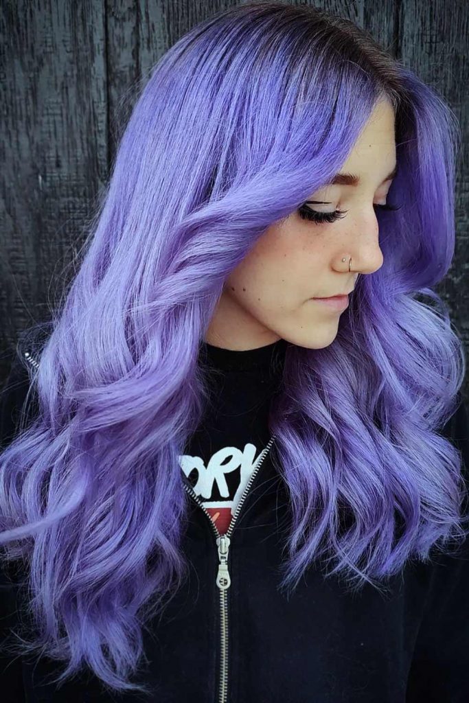 Black Roots with Lavender Locks