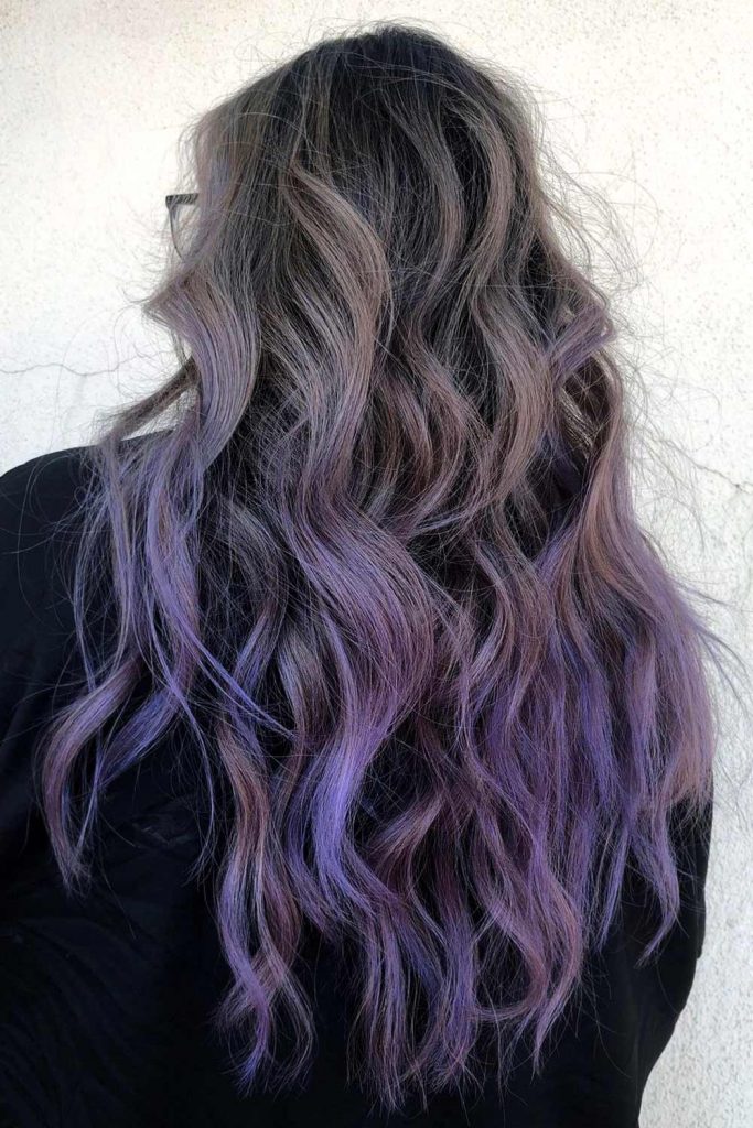 Lavender Ombre with Long Hair