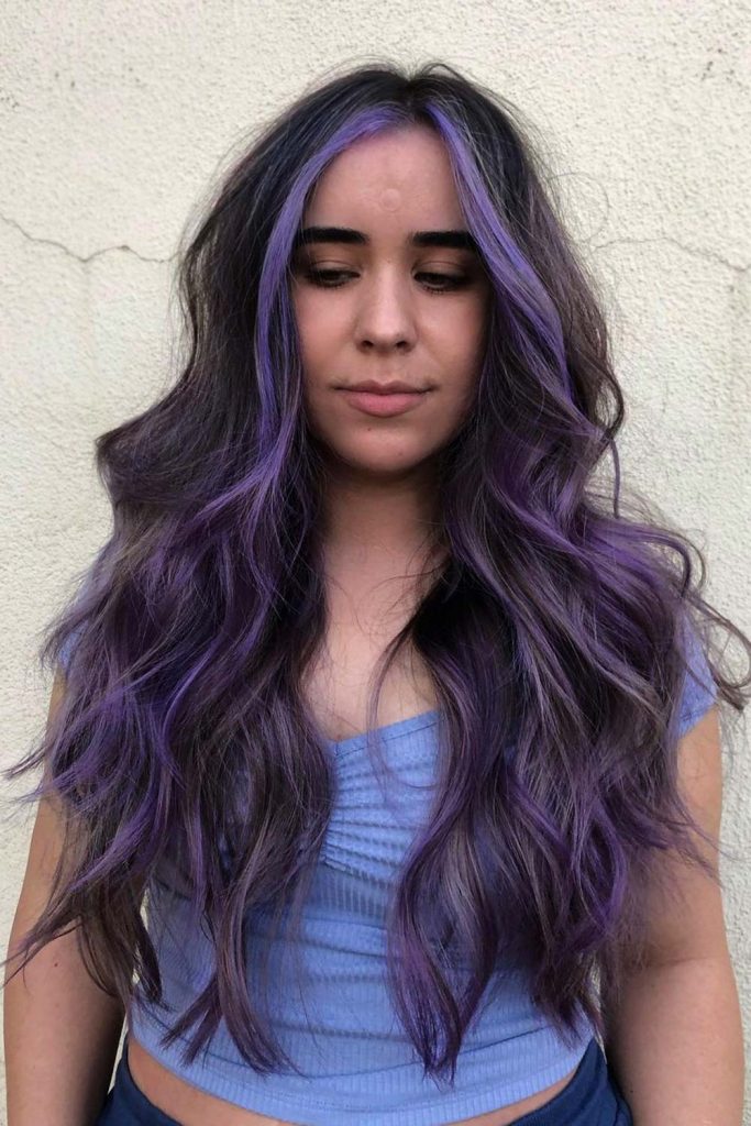 Smokey Lavender Hair with Highlights