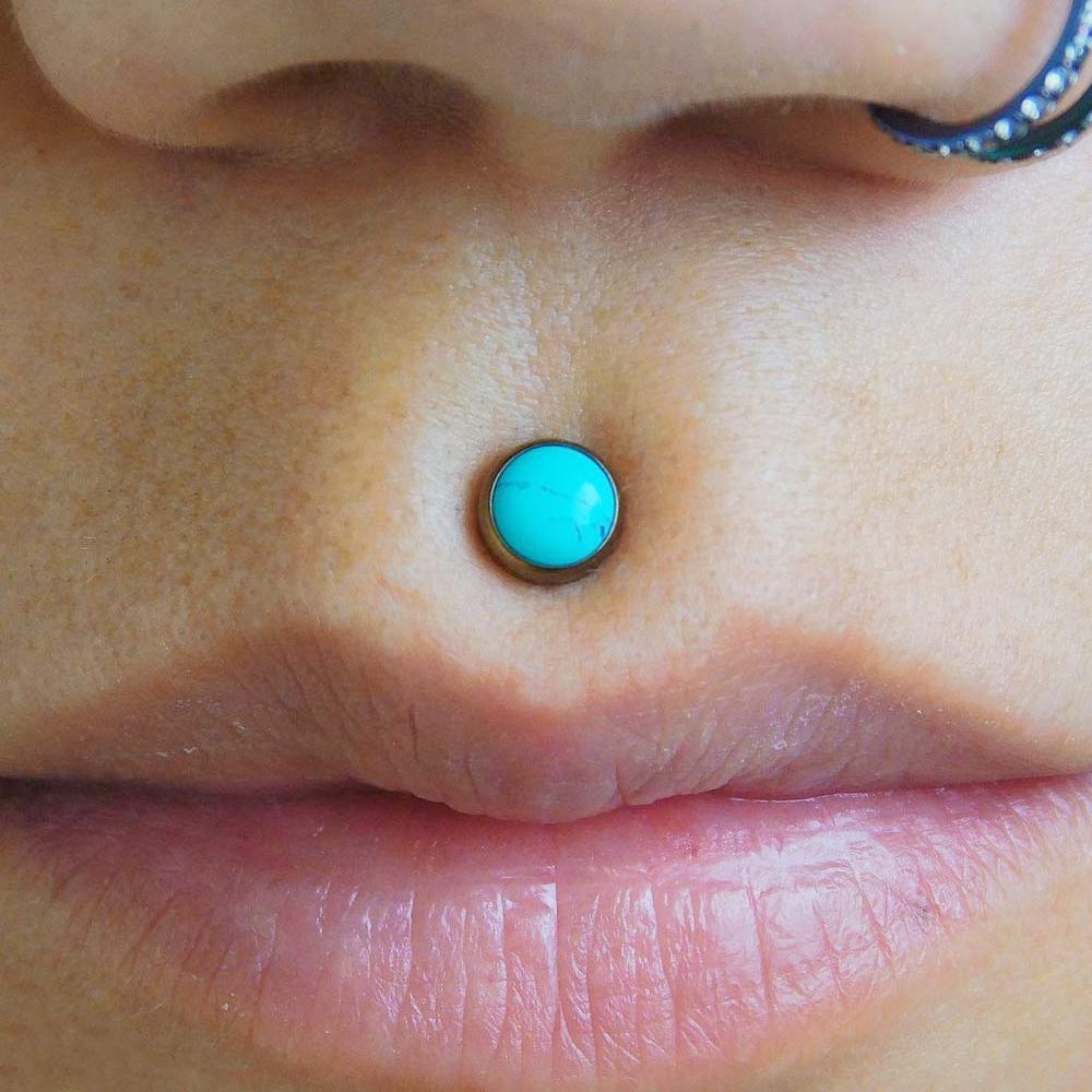 Blue Gem Medusa Piercing Jewelry
