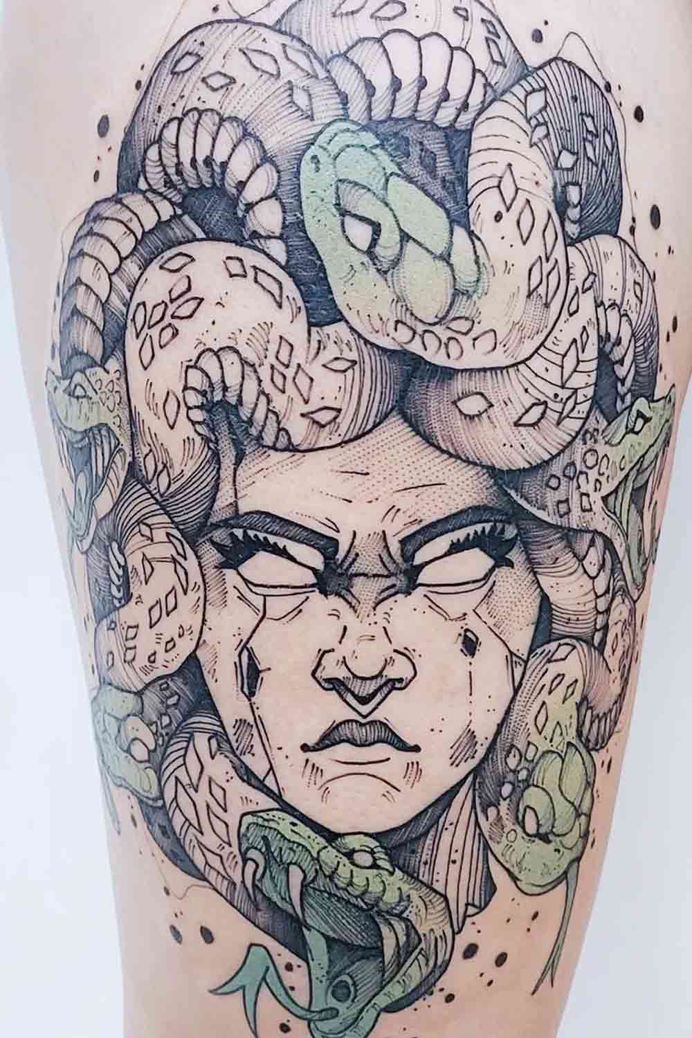 Sketch Tattoo Medusa Design