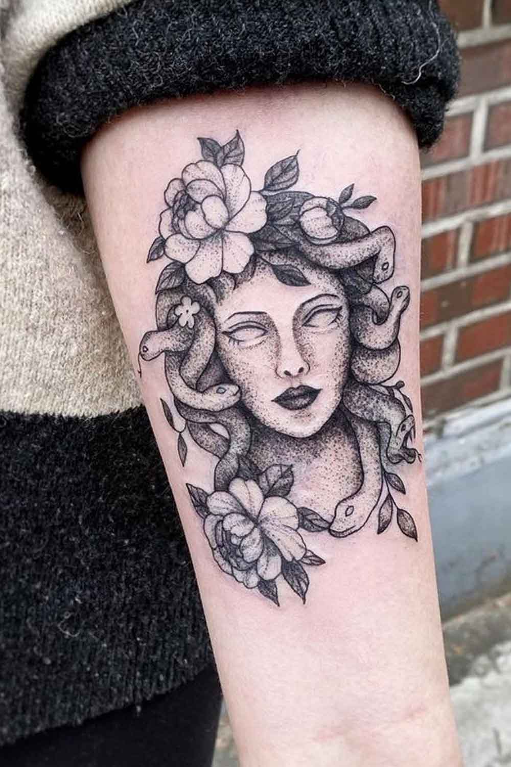 Dotwork Tattoo with Medusa