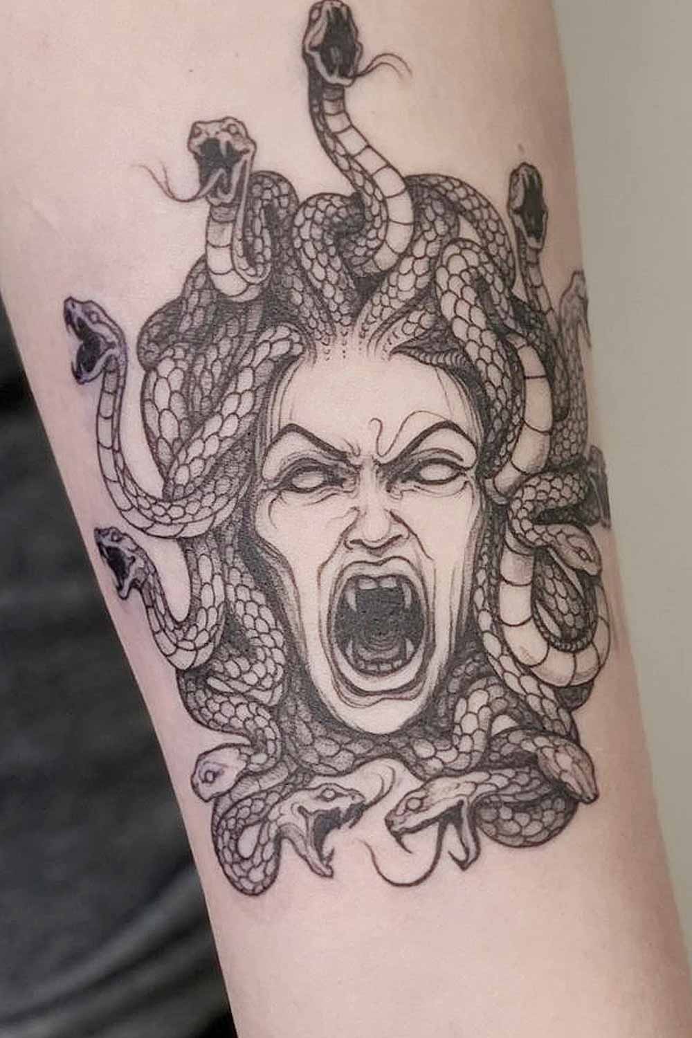 Scary Medusa Design Tattoo