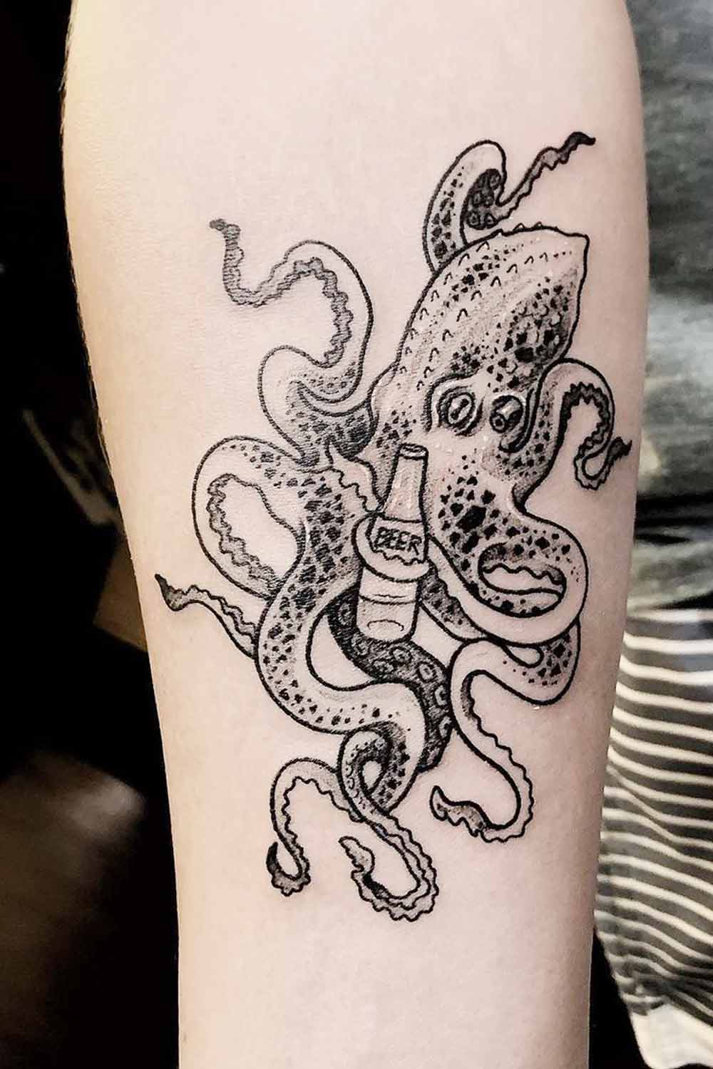Octopus Tattoo with the Bottle