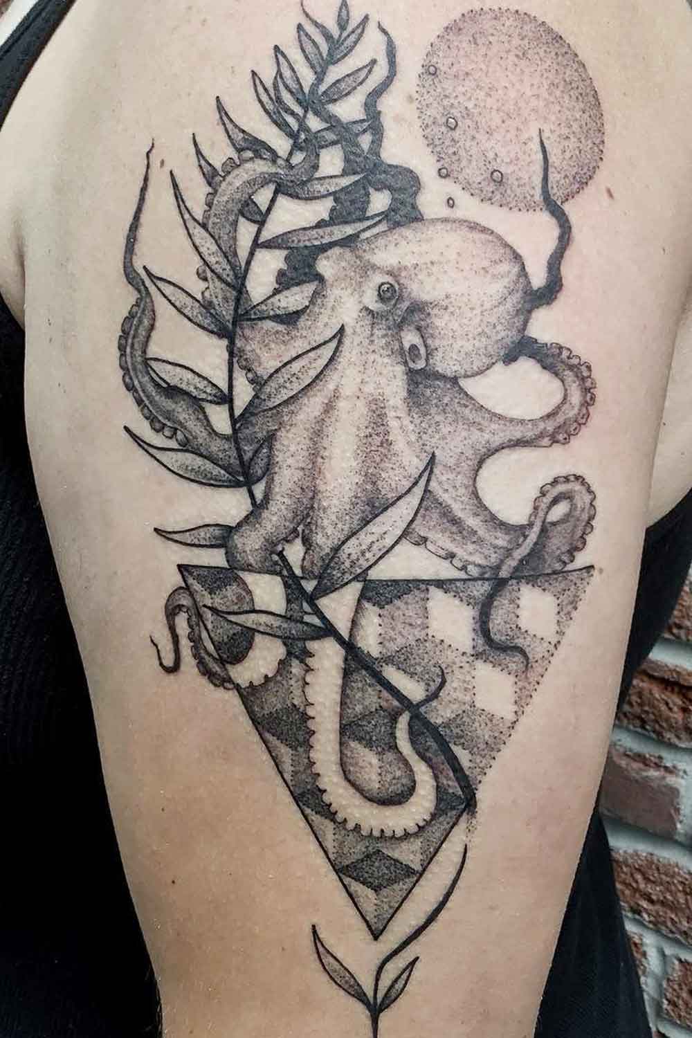 Octopus Dotwork Tattoo Design
