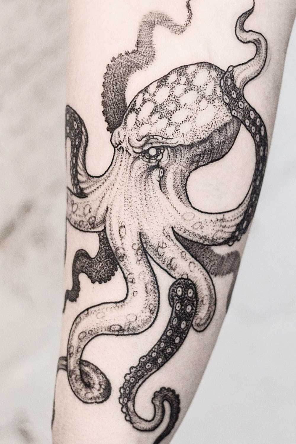 Octopus Womens Chest Tattoo Octopus Womens Chest Tattoo