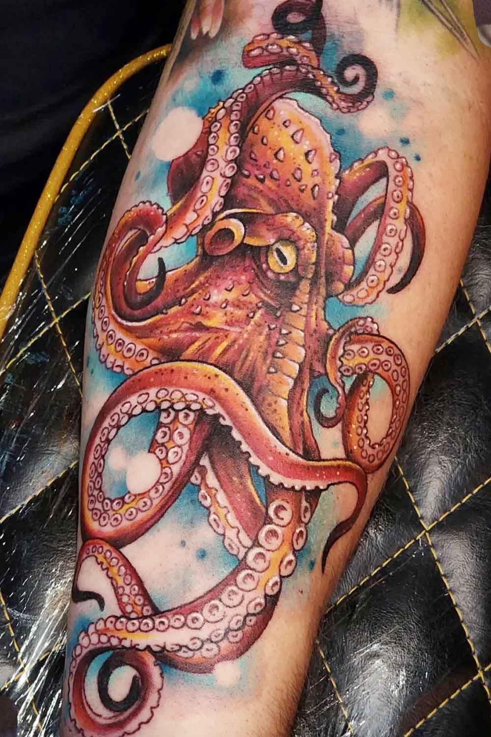 Red Octopus Tattoo Idea