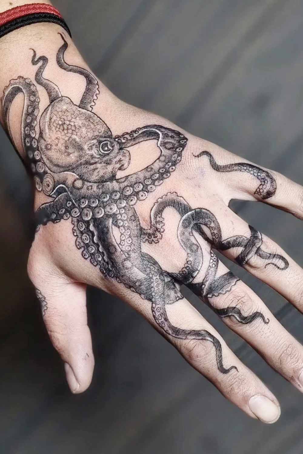 Hand Octopus Tattoo Design