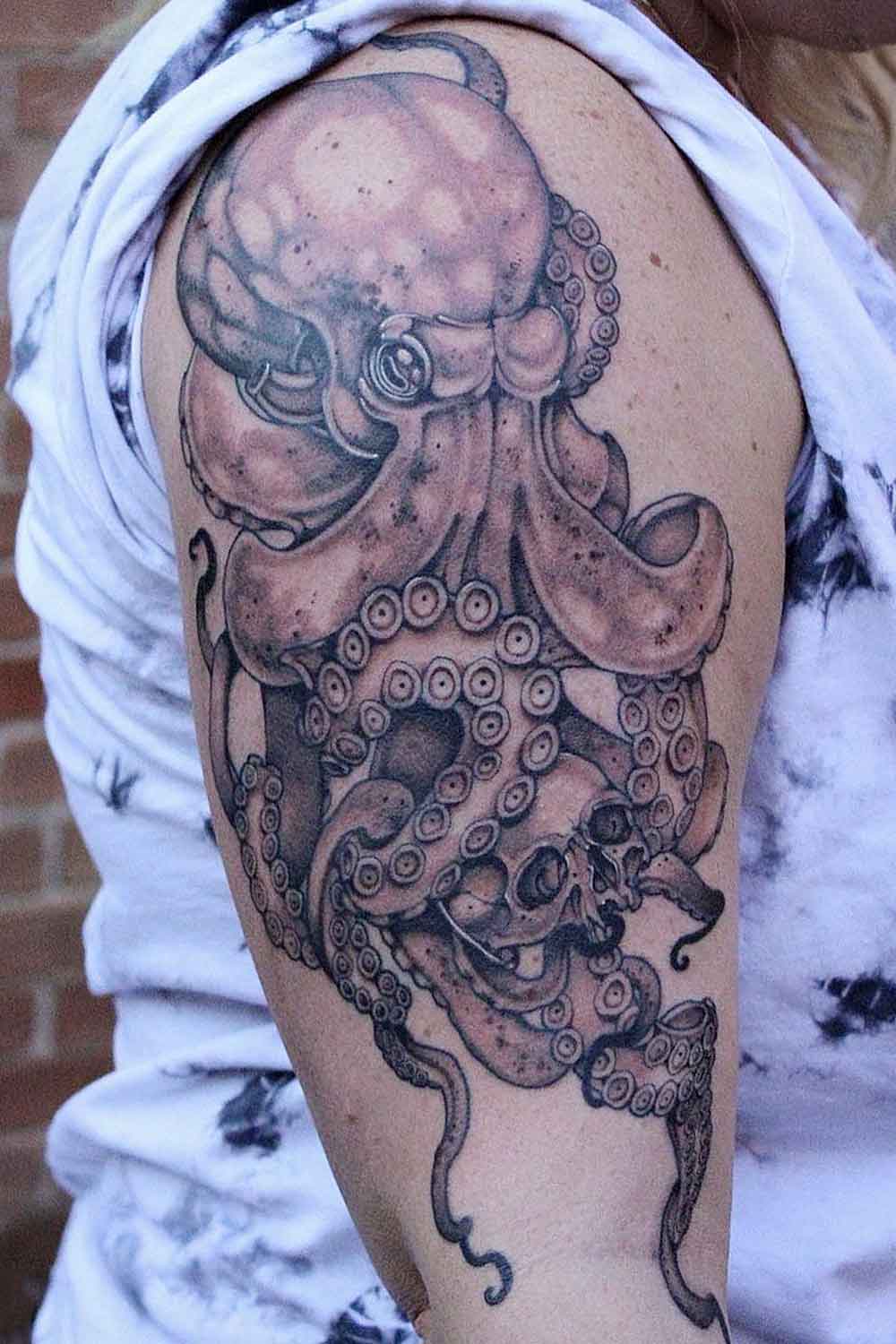 Skull + Octopus Tattoo Design