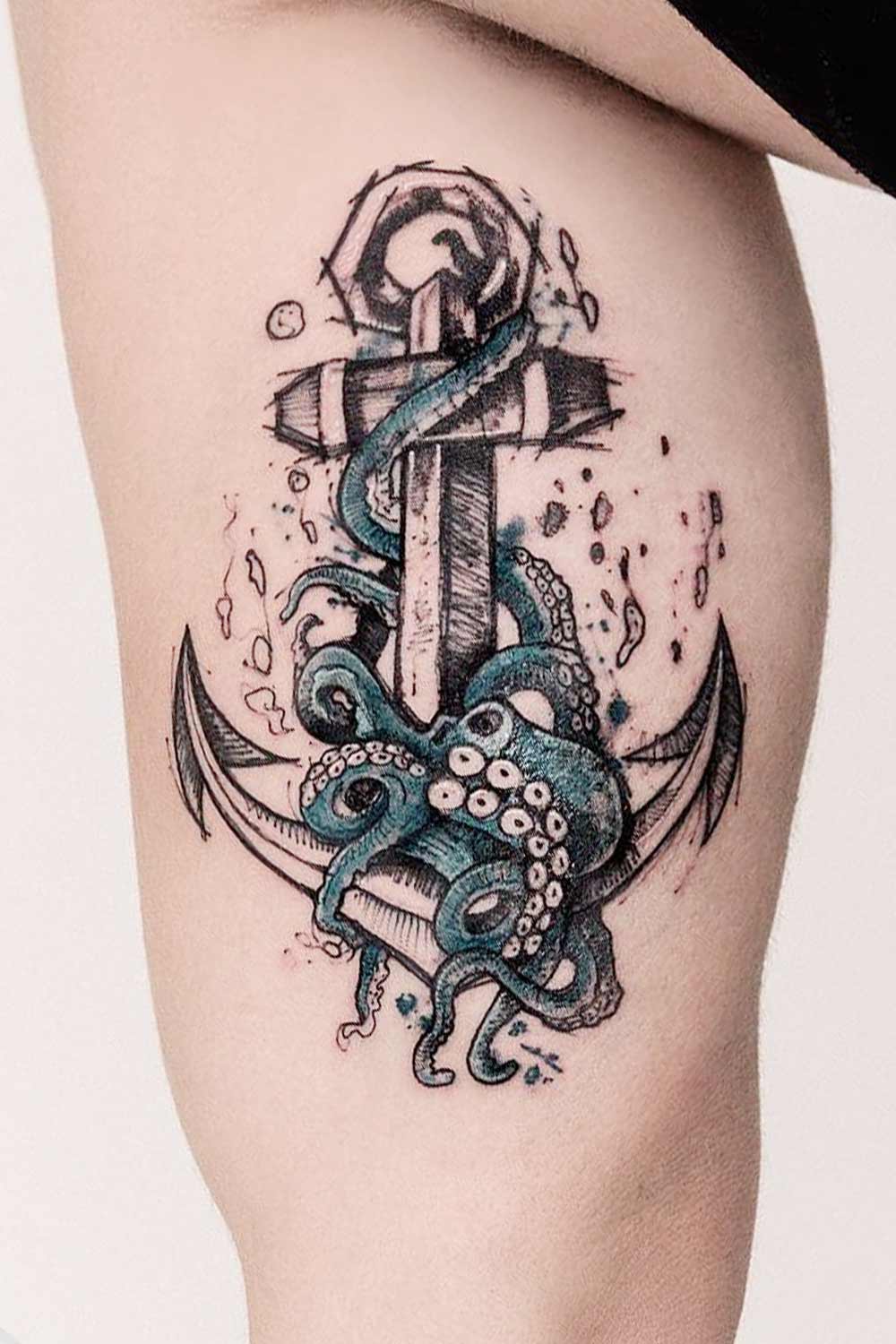 Octopus with an Anchor Tattoo