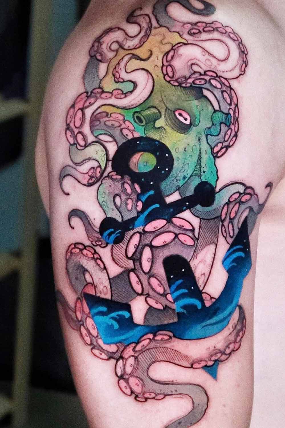 Octopus with an Ancor Tattoo Idea