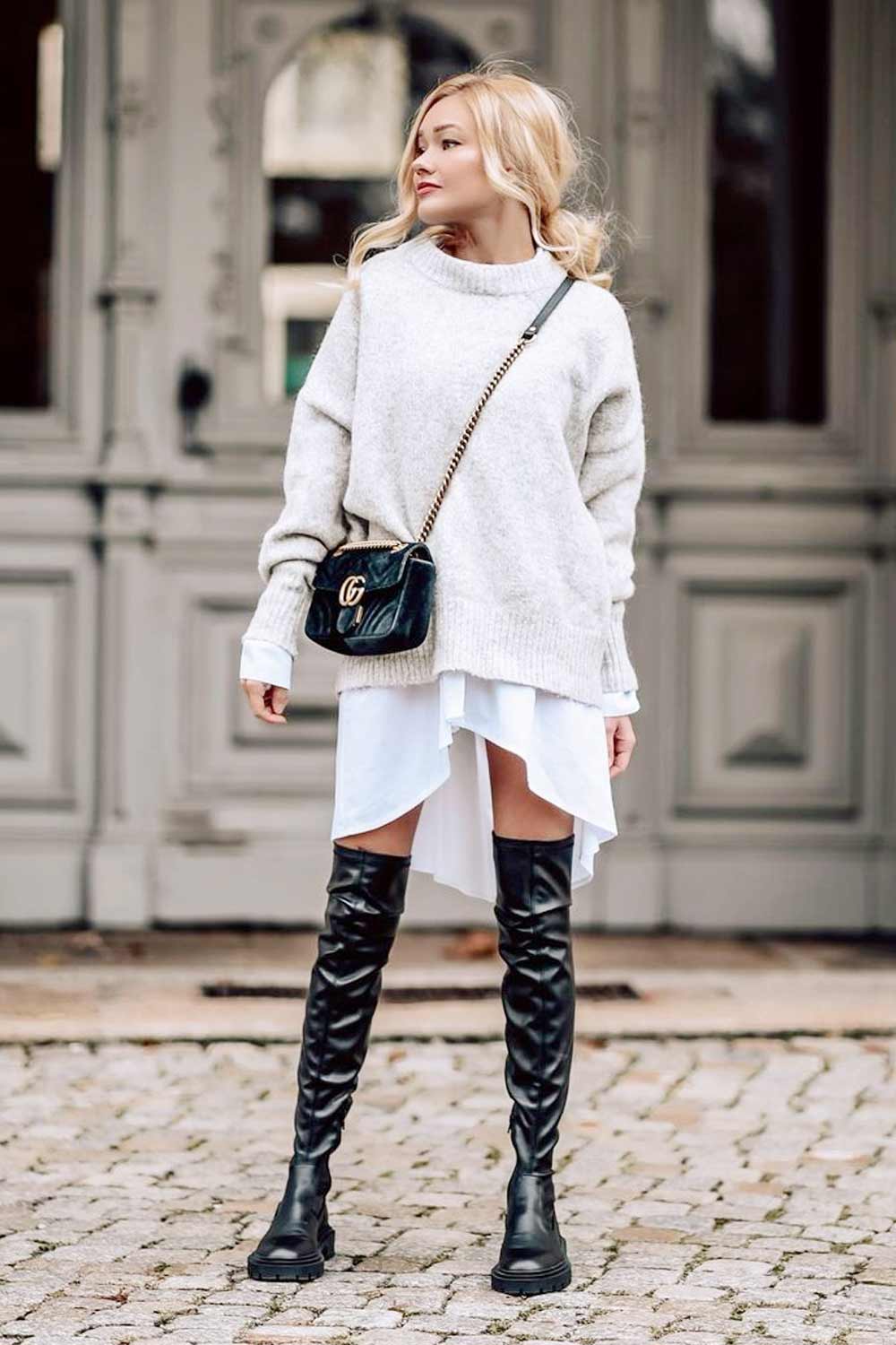 Sweater with Dress Underneath Outfits