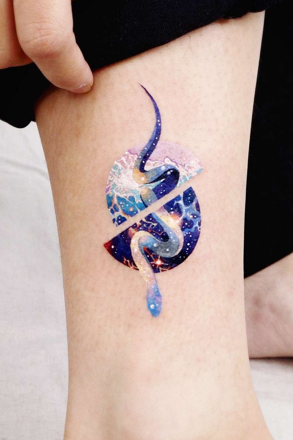 Colorful Snake Tattoo Design