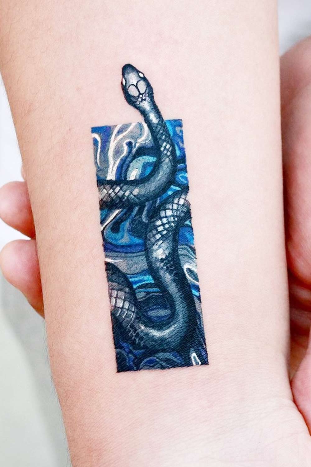 Geometric Snake Tattoo Design