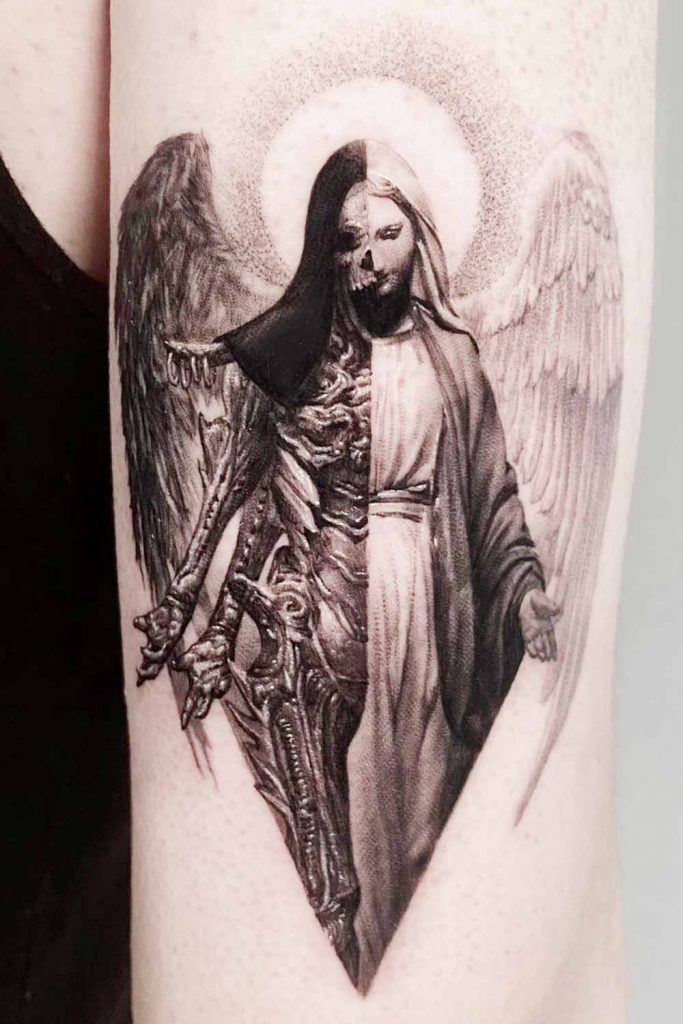 Angel vs Devil Tattoo Design