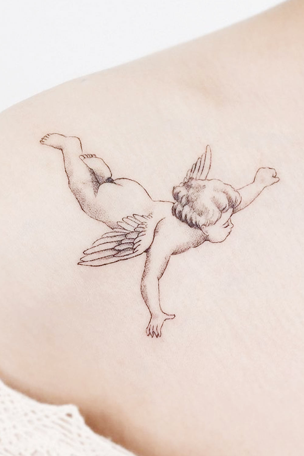 Baby Angel Tattoo On Shoulder