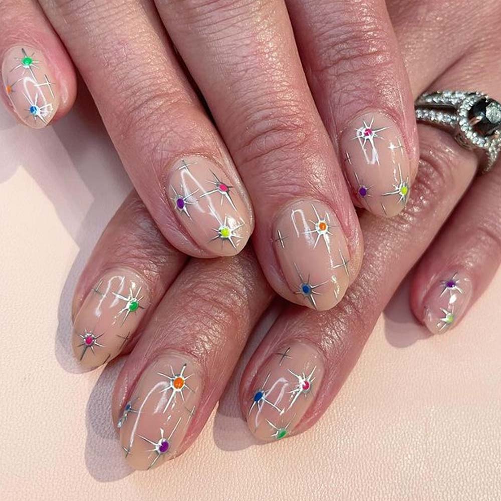 Short Nails with Stars