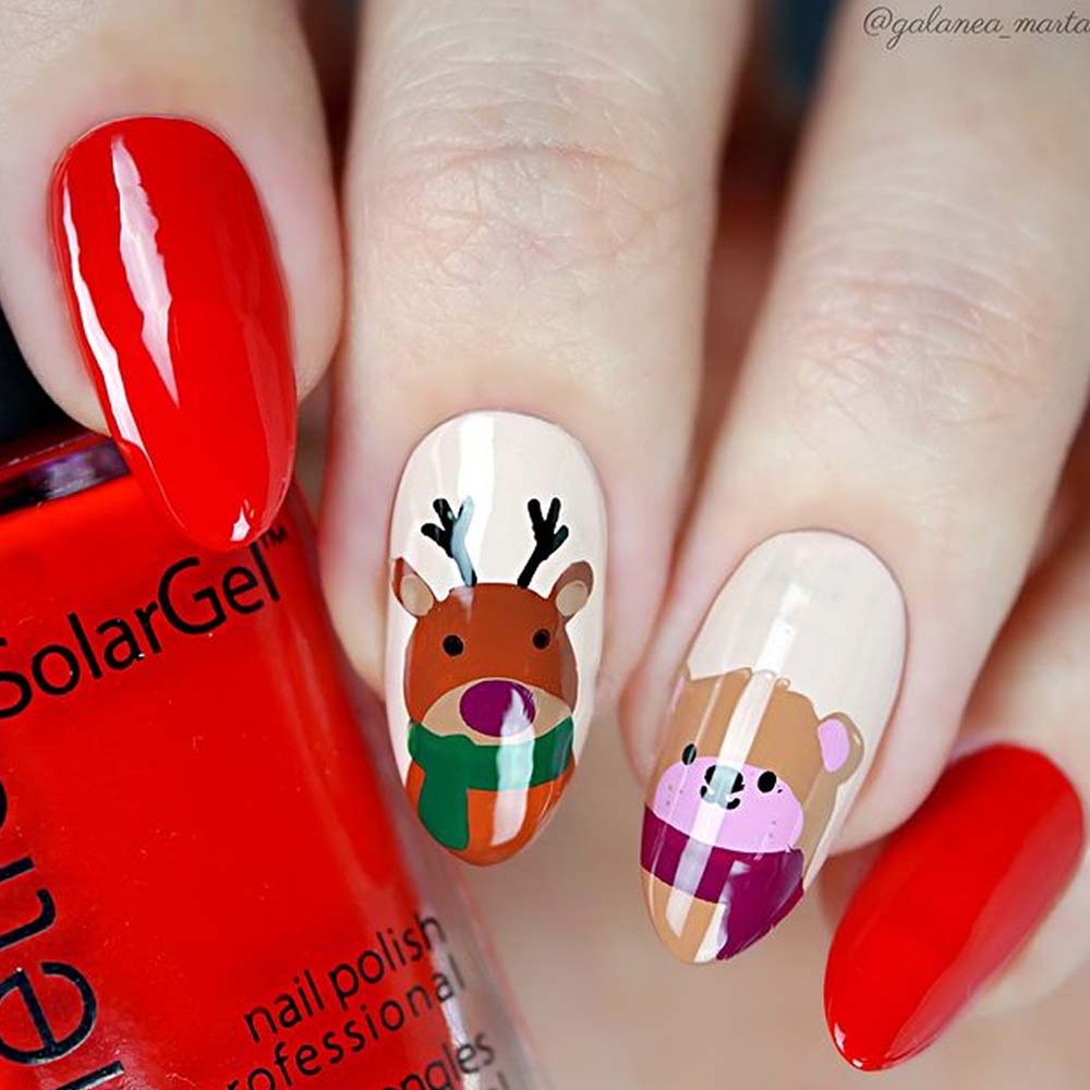Holiday Snowman Scarf Nail Art - living after midnite