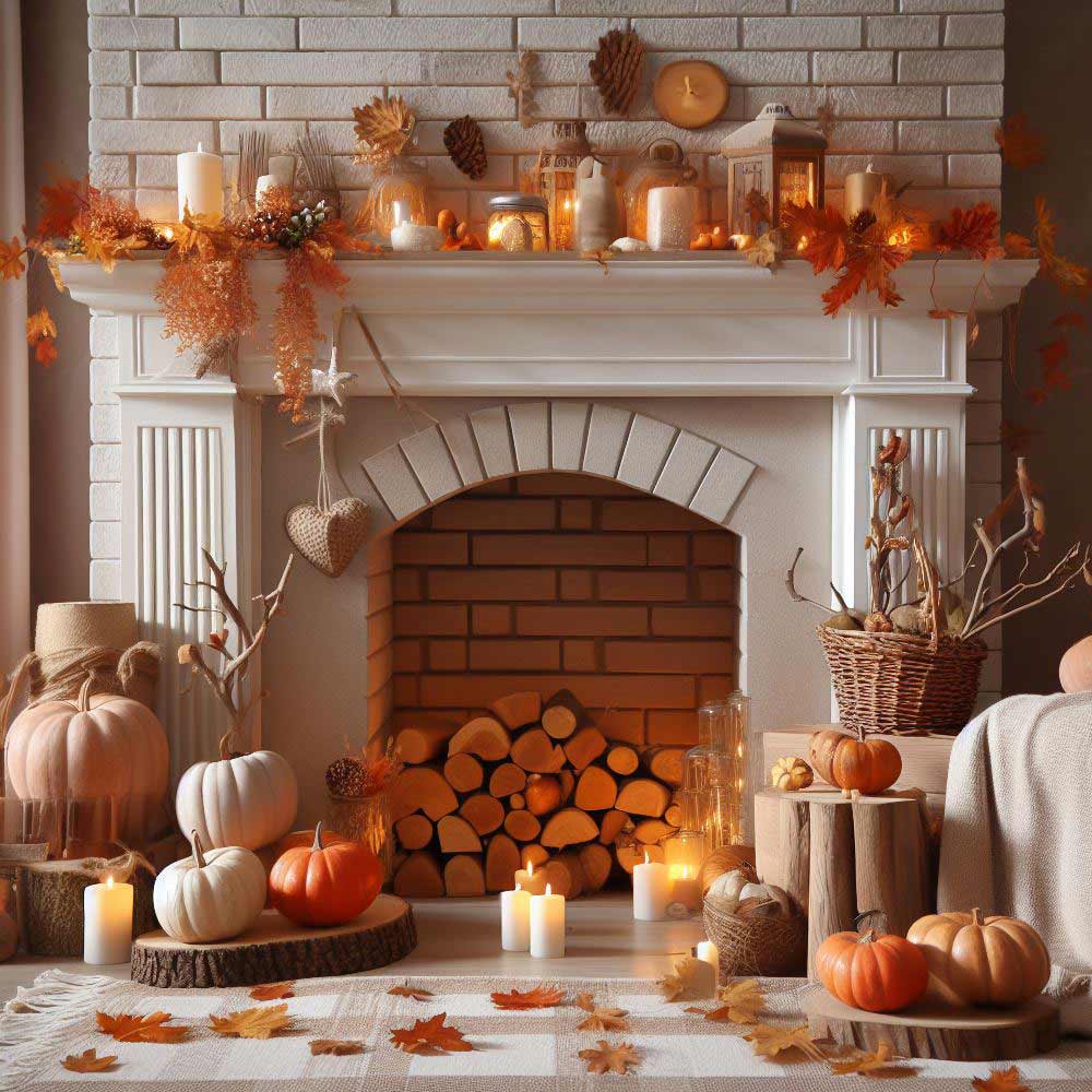 Thanksgiving Theme Fireplace