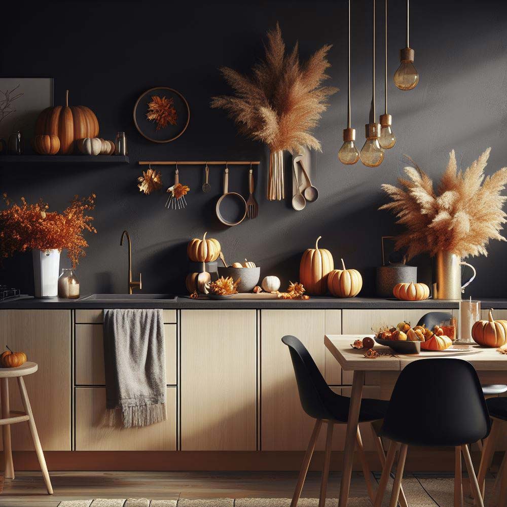 Dark Kitchen Decoration for Thanksgiving Day