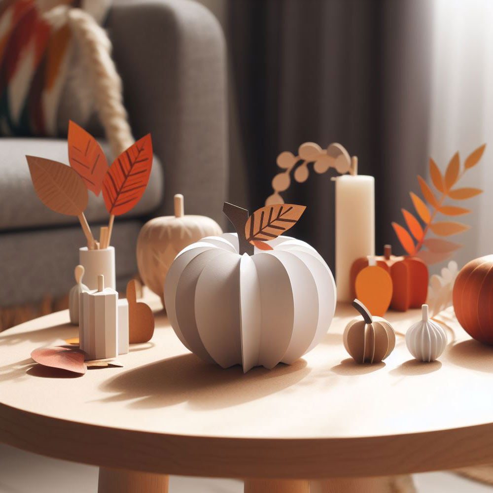Coffee Table Decoration with Paper Pumpkin