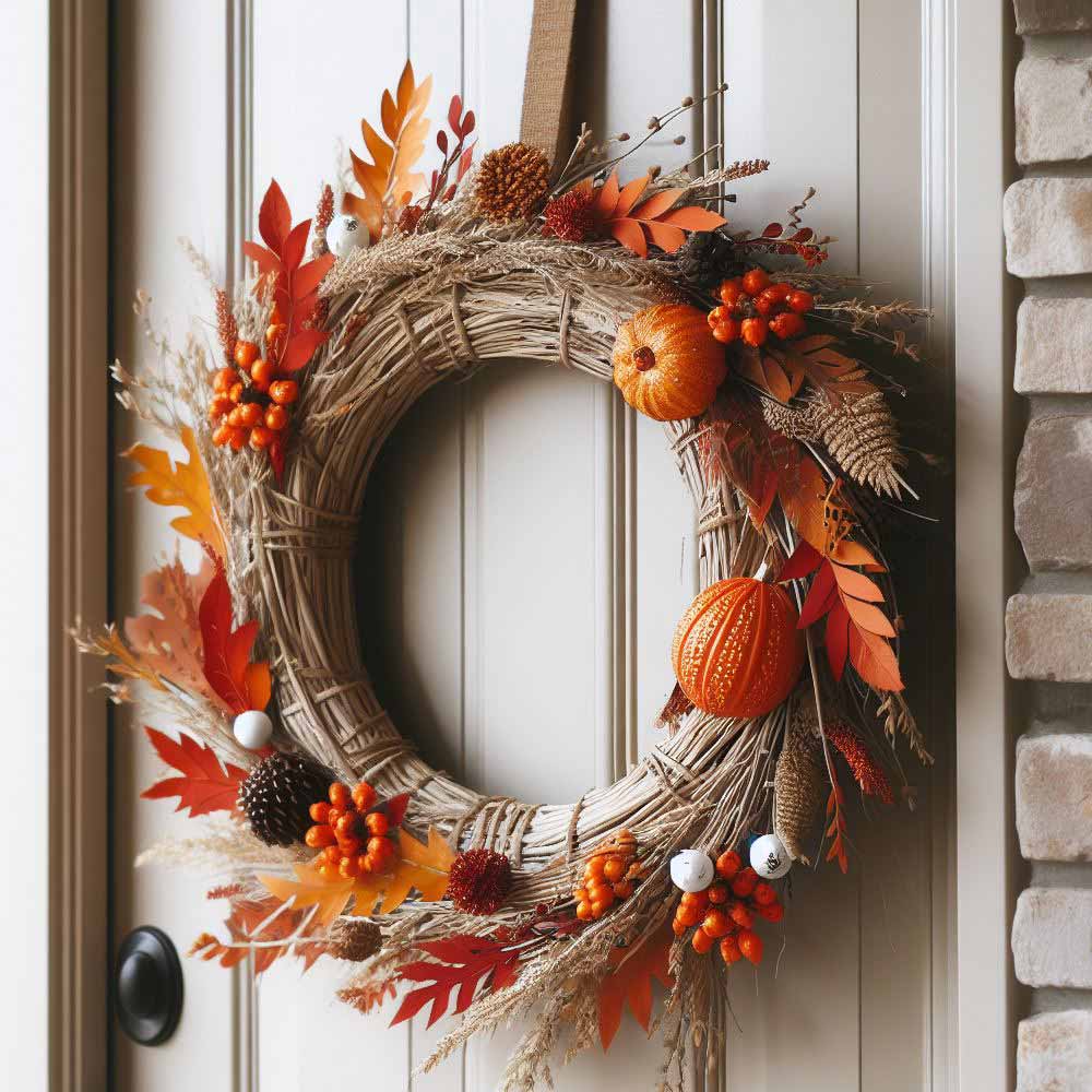 Fall Theme Door Wreath