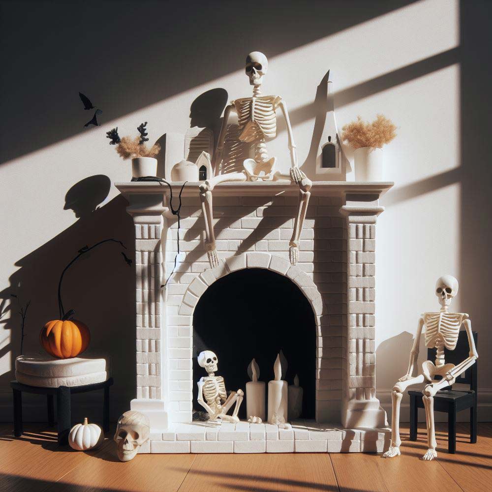 Skeletons Fireplace Decoration for Halloween