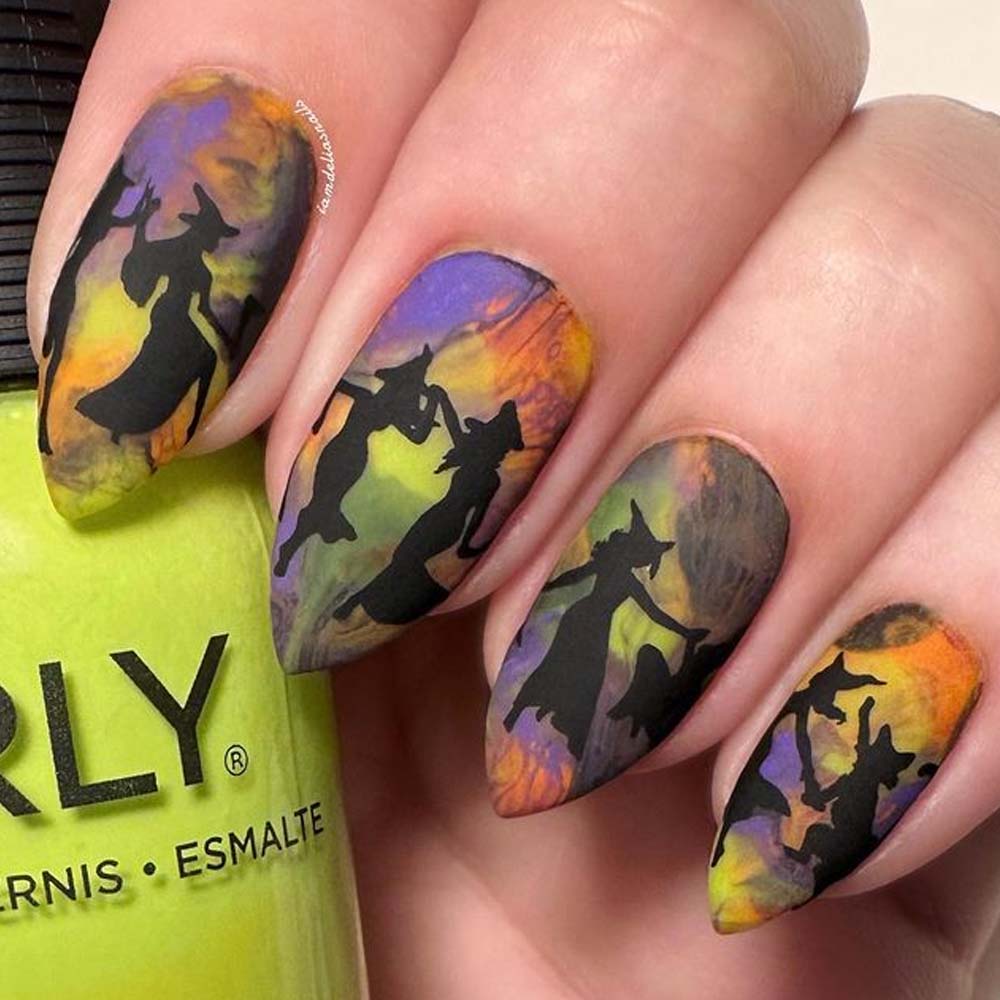 Witches Dance Halloween Nail Designs