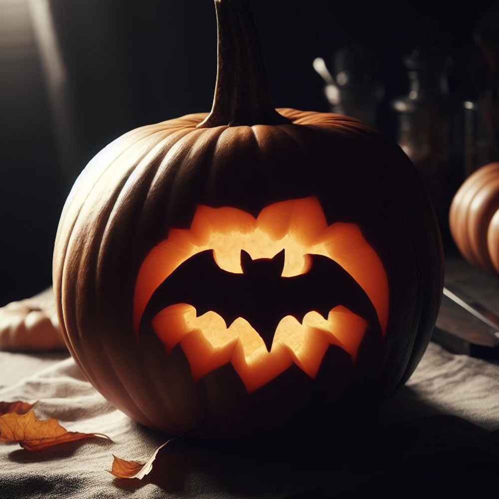 Bat Design for Halloween Pumpkin